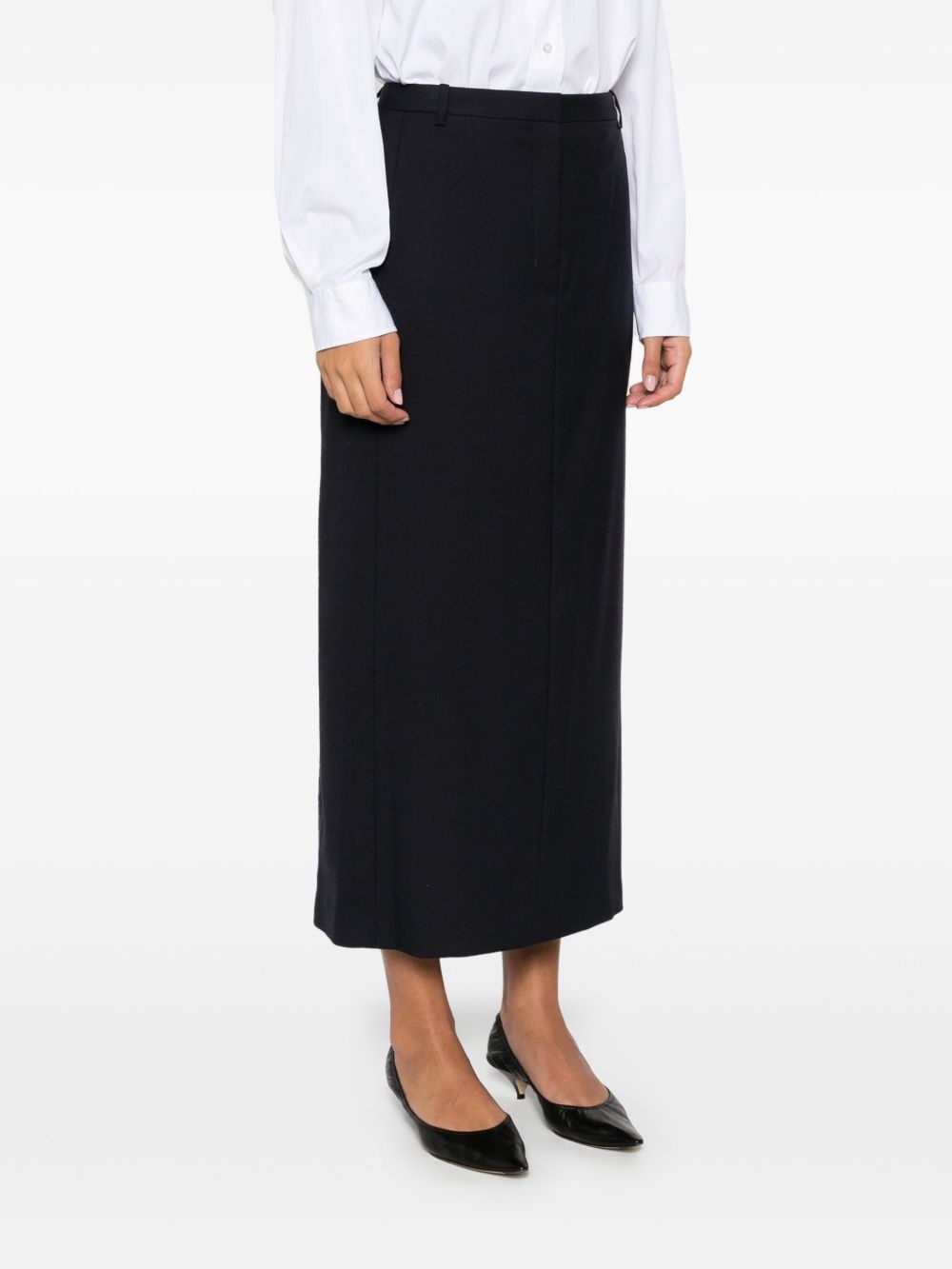 concealed-fastening midi skirt - 3