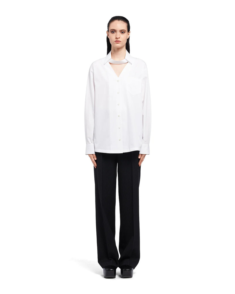 Prada V-neck poplin blouse outlook