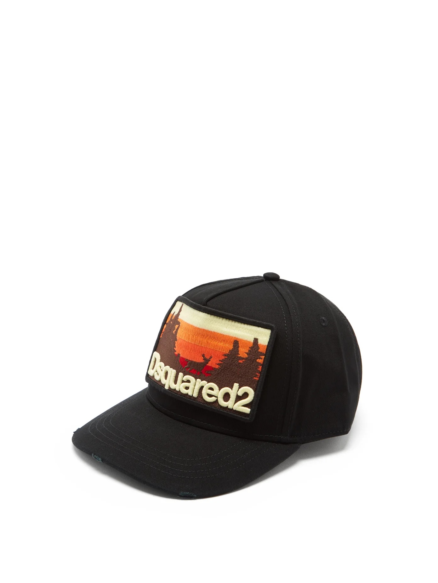 Sunset-embroidered cotton-canvas baseball cap - 1