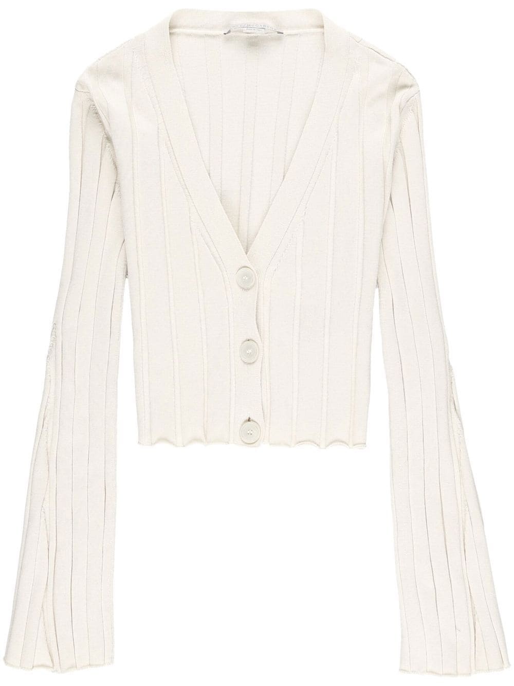 ribbed-knit cropped cardigan - 1