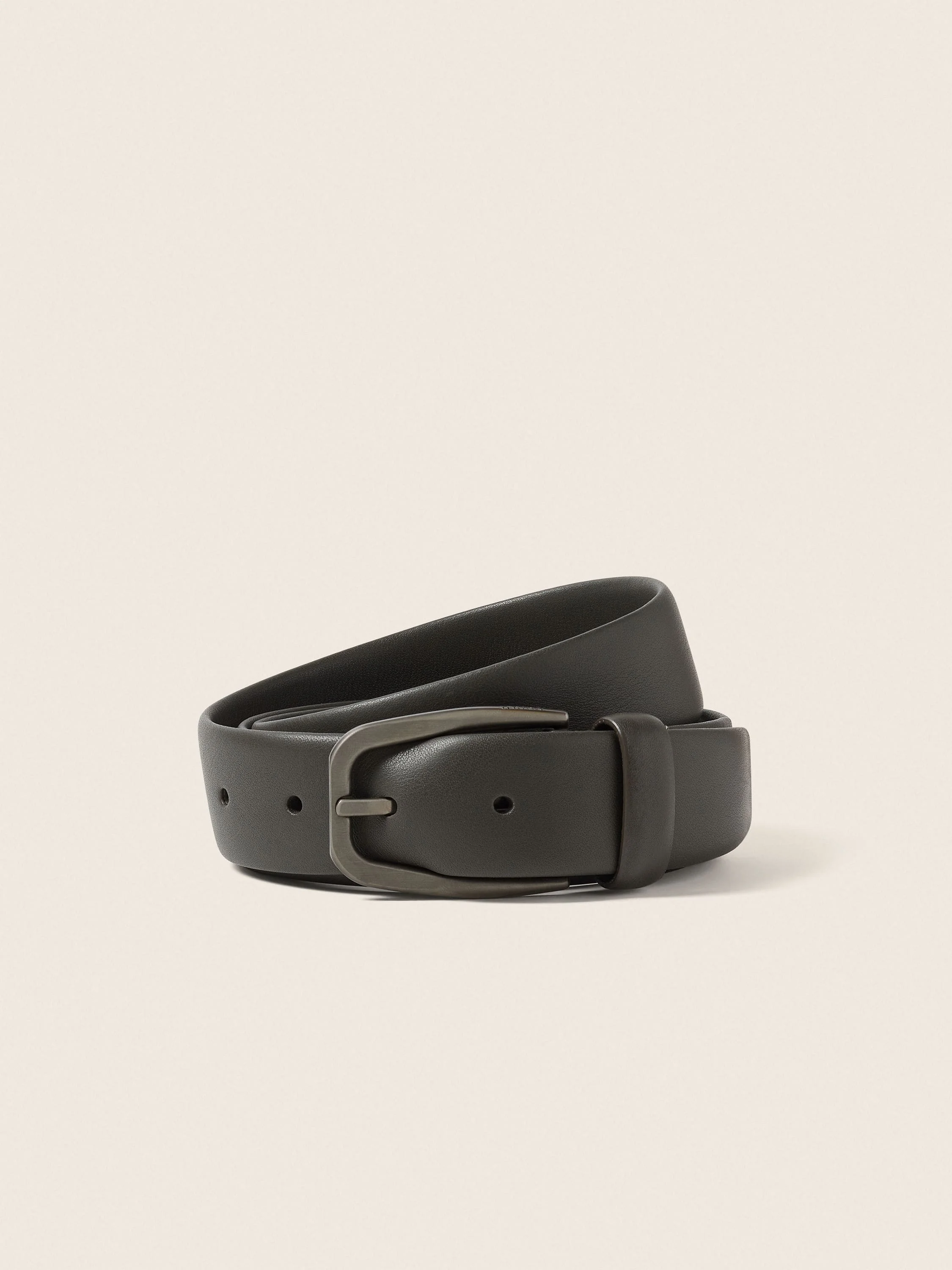 DARK OLIVE GREEN LEATHER BELT - 1