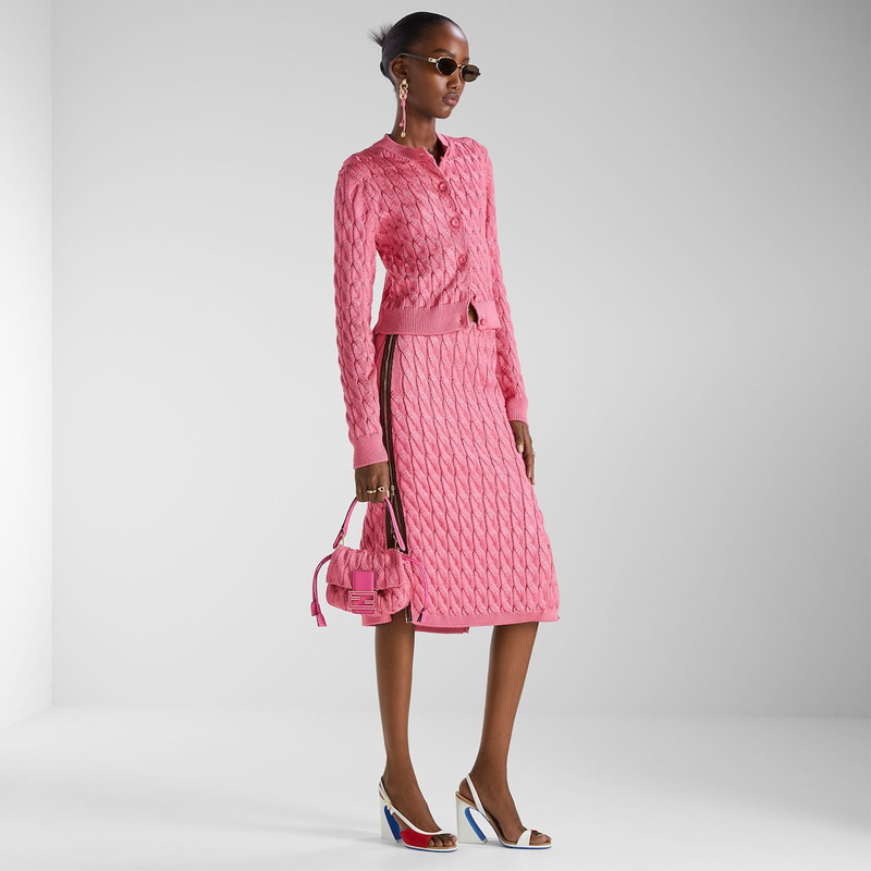 FENDI Cardigan Pink viscose cardigan outlook