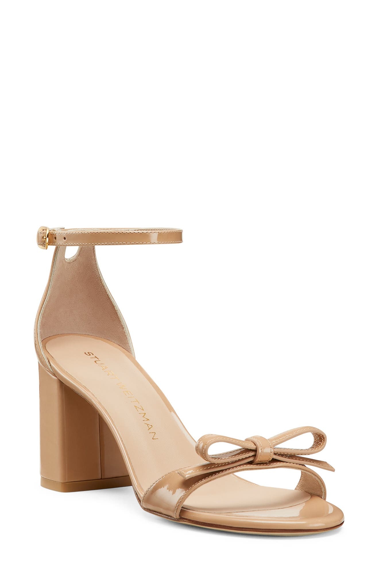 Stuart Weitzman Nudist Felicity Block 75 Sandal in Adobe at Nordstrom - 1
