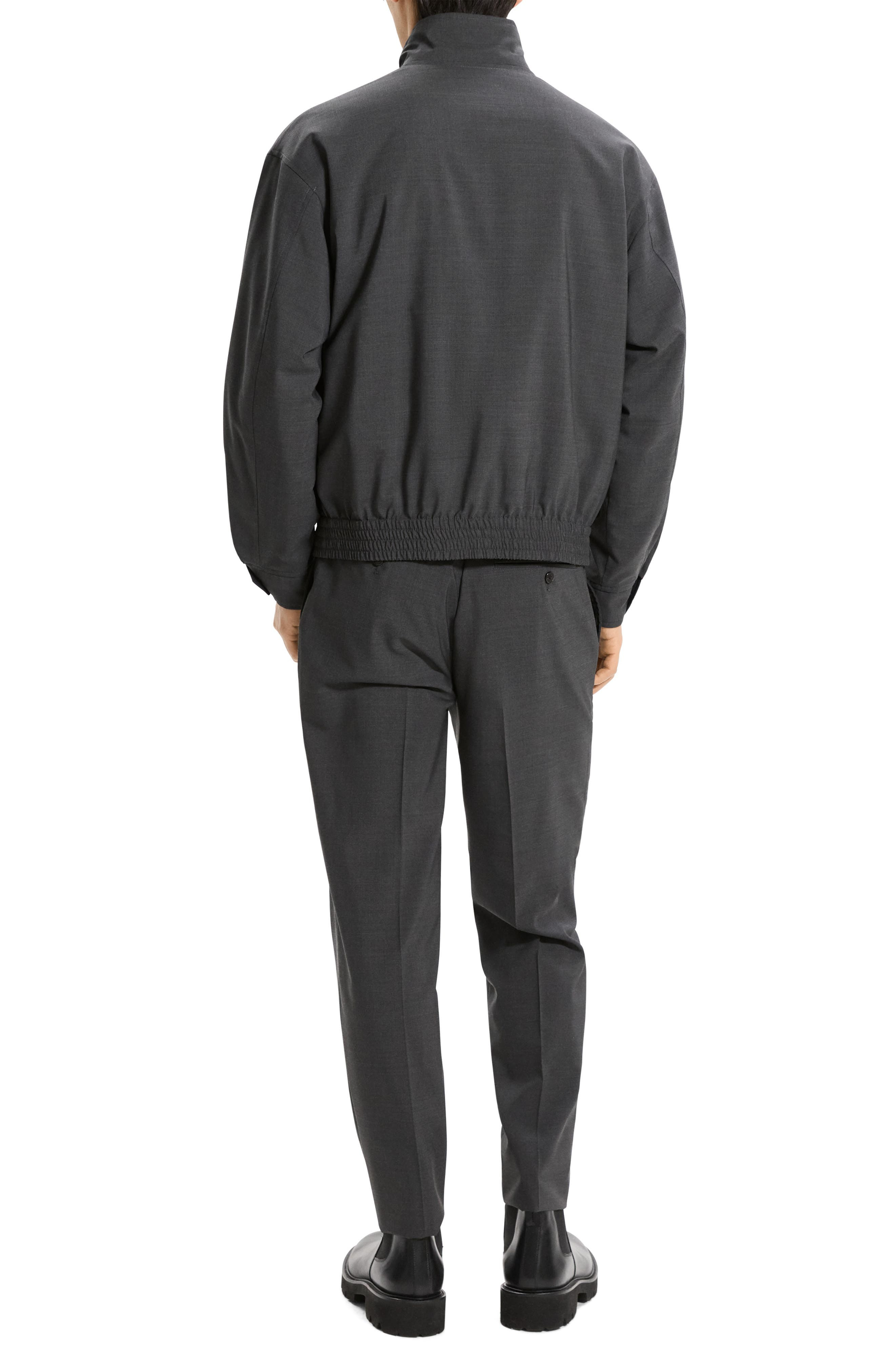 Theory Motion Wool Blend Reversible Jacket in Charcoal Melange at Nordstrom - 6