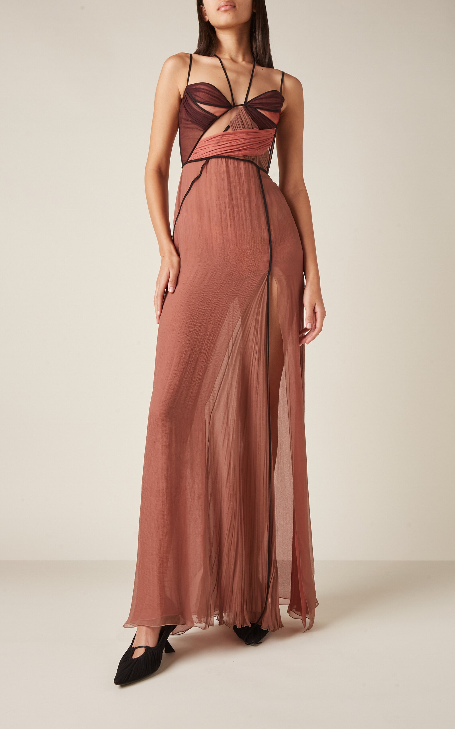 Mae Draped Silk Corset Gown pink - 2