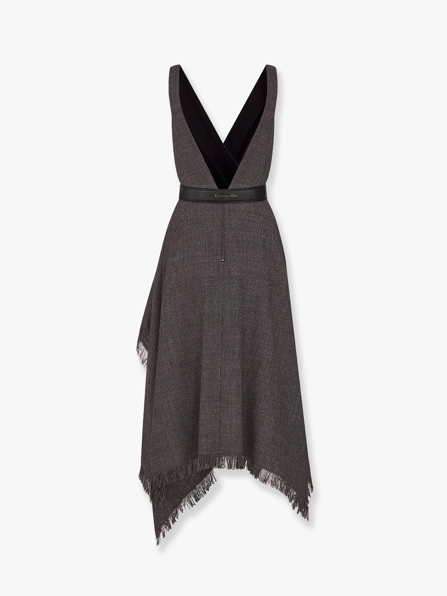 Dior Virgin Wool Tweed Dress With Leather Belt - 2