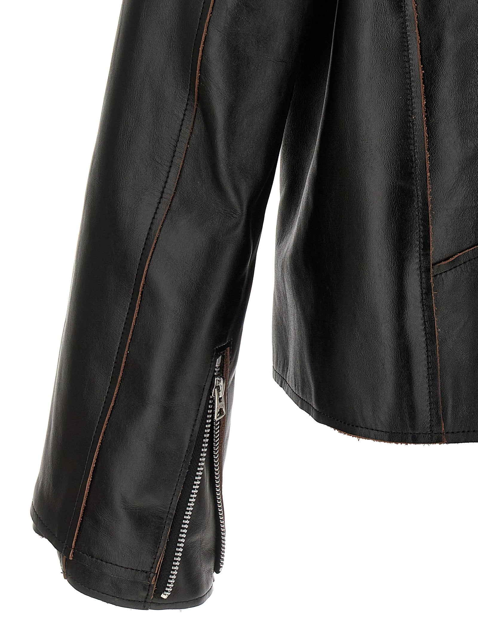 Sacai Men Leather Biker Jacket - 5