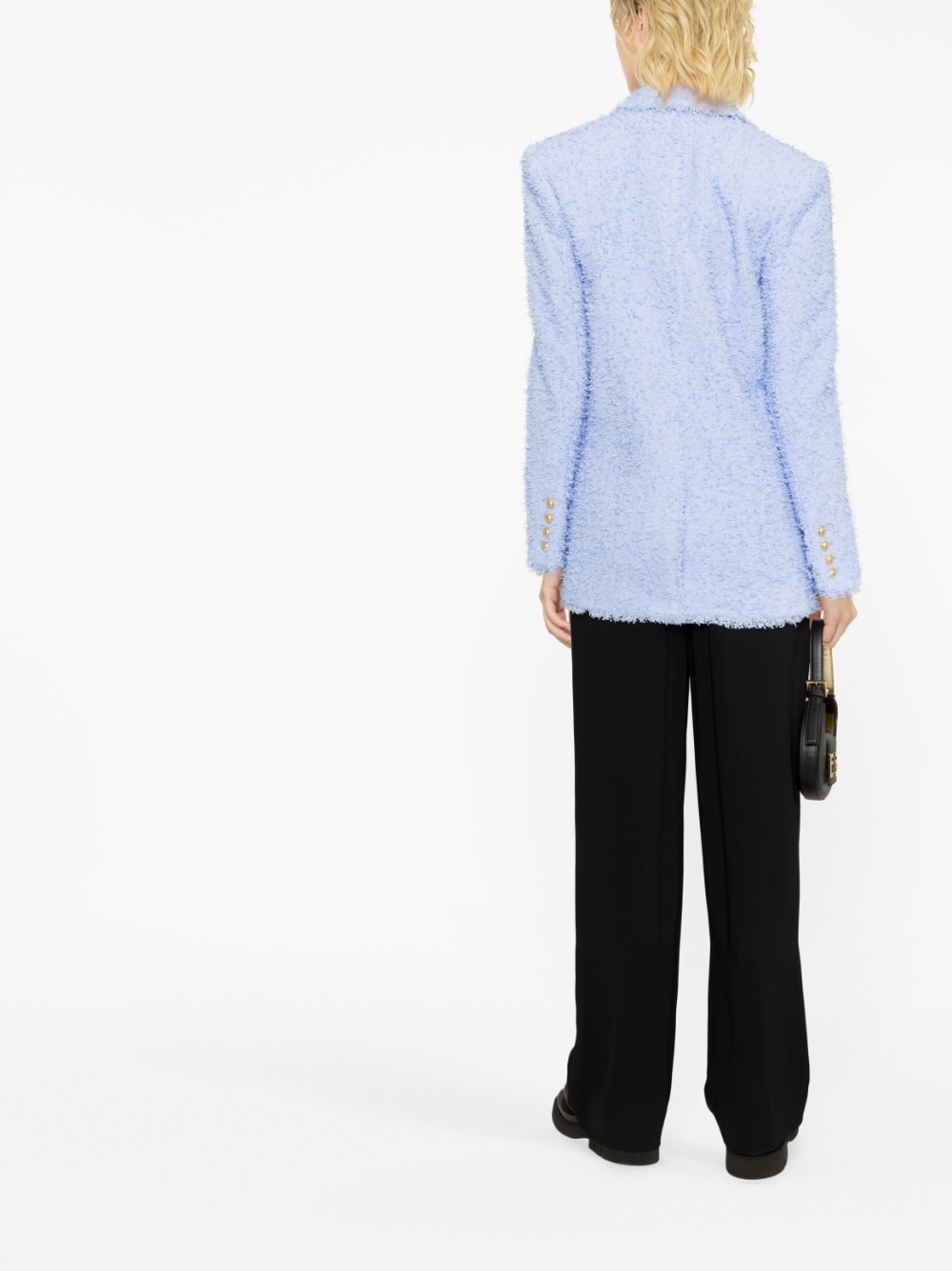 oversized double-breasted tweed blazer - 3