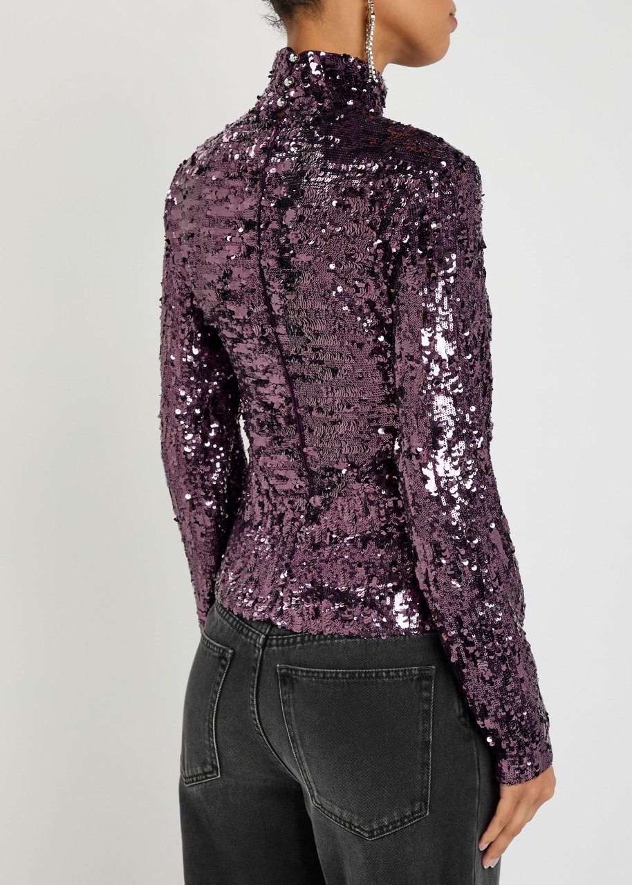 Rabanne Sequin-embellished Chiffon top - 3