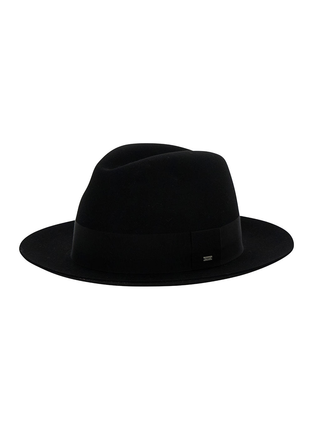 Saint Laurent Women Black Fedora Hat With Grosgrain Band In Wool Felt Woman - 2