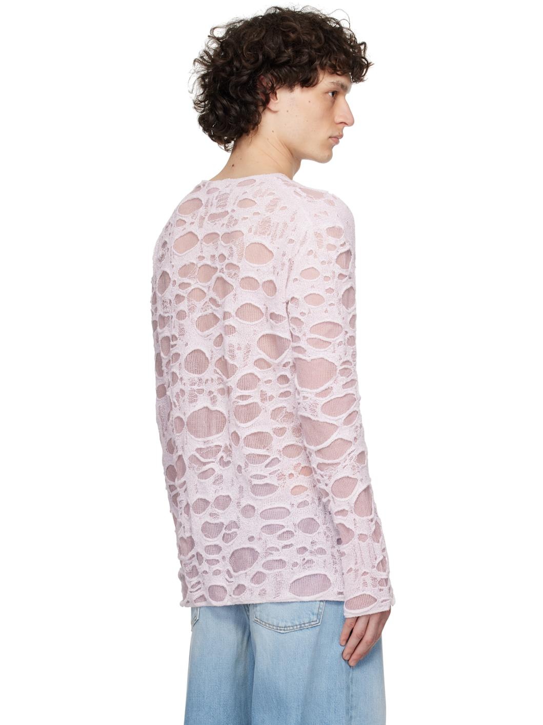 Pink & White Layered Knitted Sweater - 3