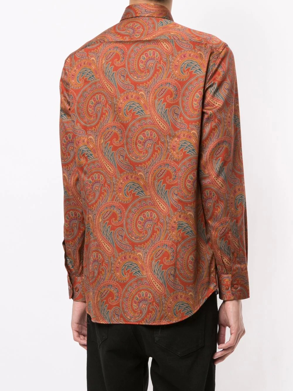 paisley print long-sleeved shirt - 4