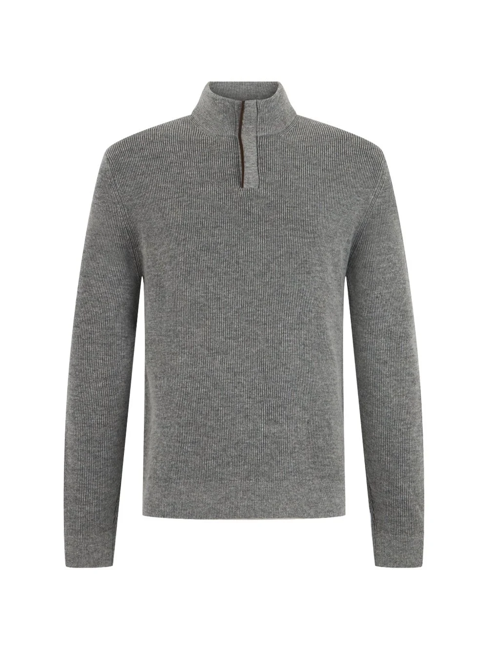ribbed-knit half-zip sweater - 1