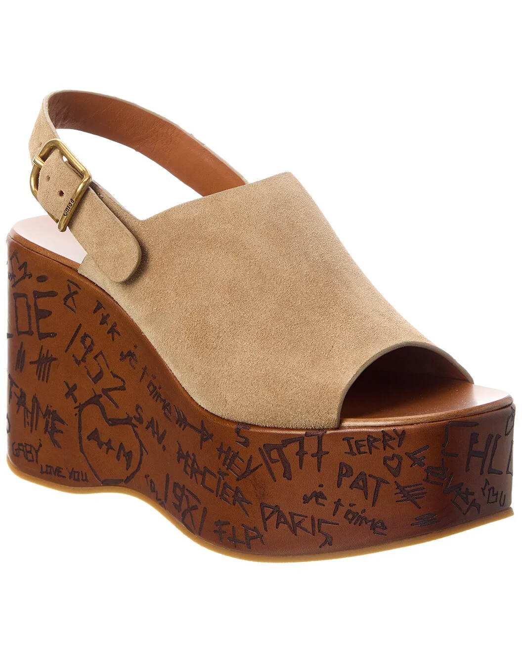 Chloé Maxime Suede Wedge Sandal - 1