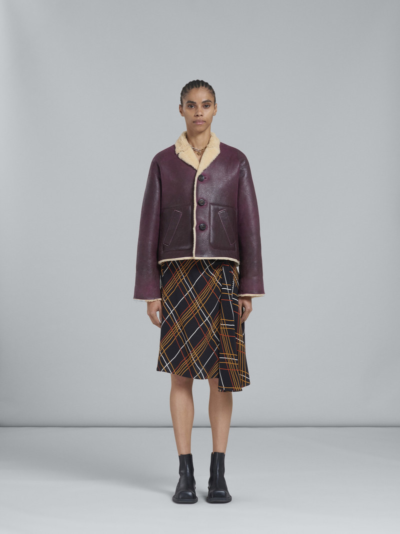 Marni REVERSIBLE BURGUNDY SHEARLING JACKET outlook