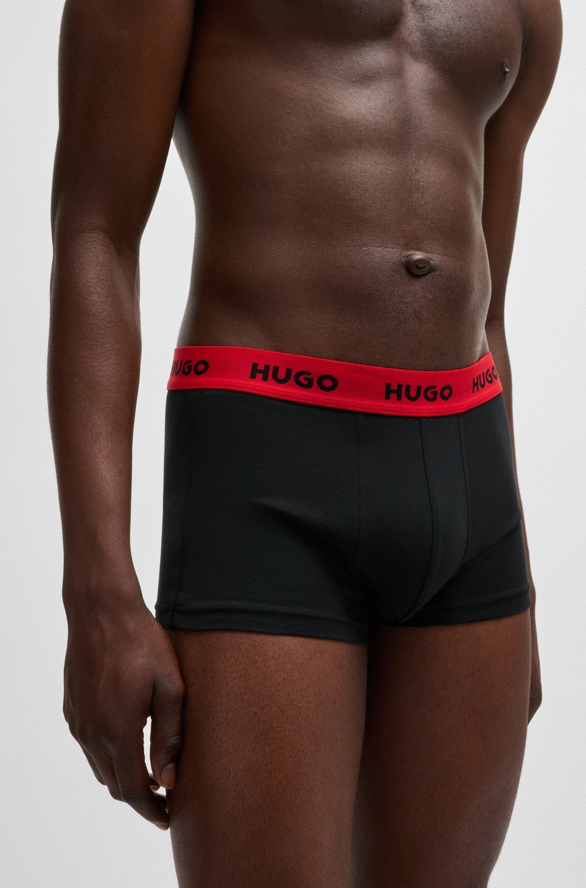 THREE-PACK OF STRETCH-COTTON TRUNKS WITH LOGO WAISTBANDS - 4