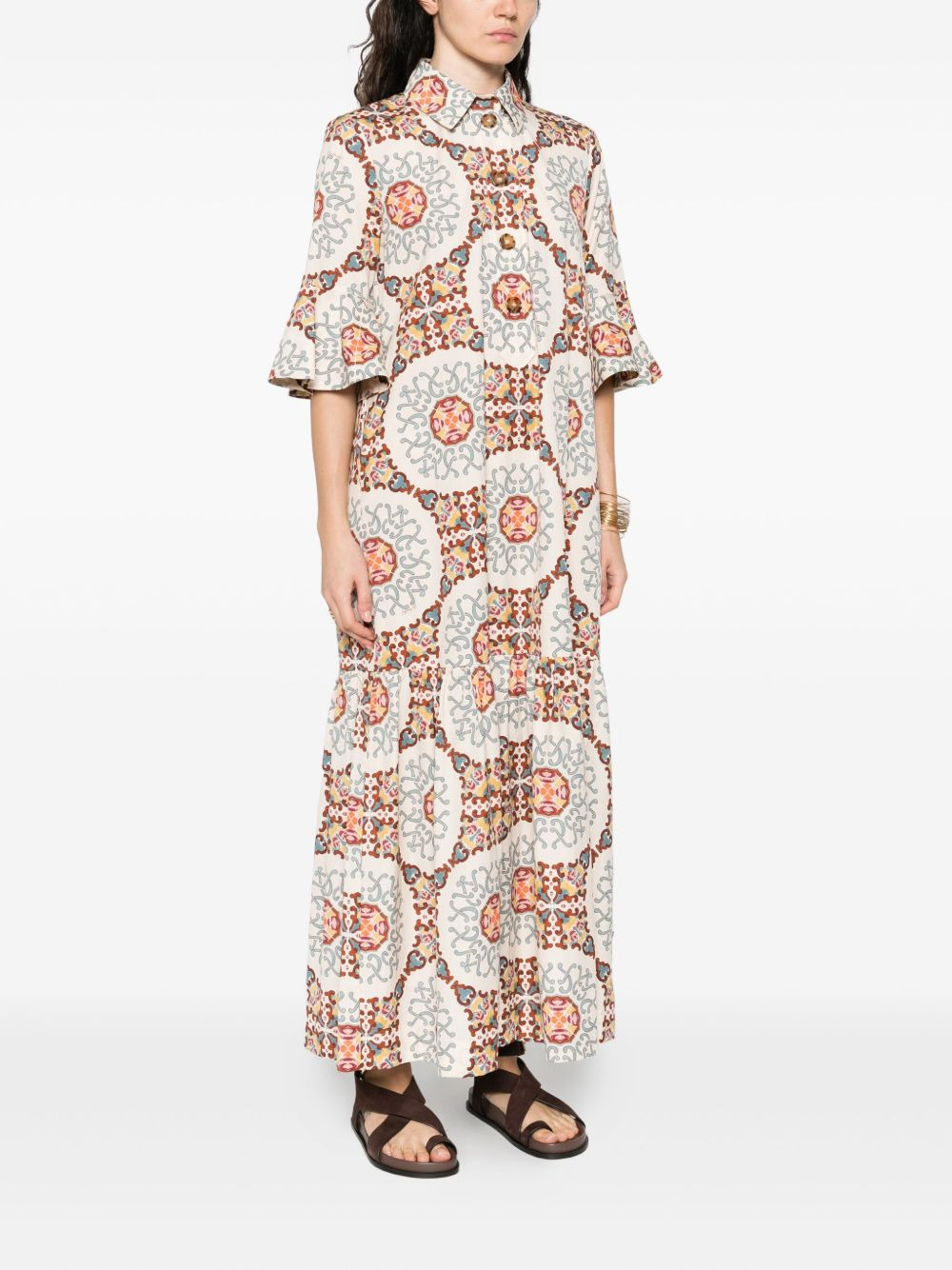 patterned midi dress - 3