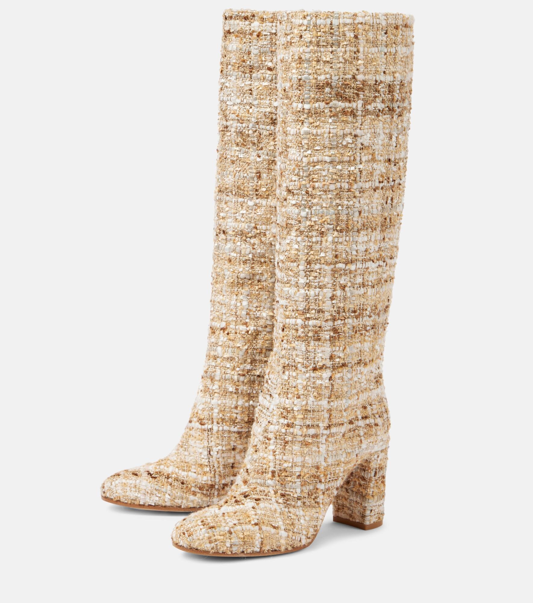 Bouclé knee-high boots - 5