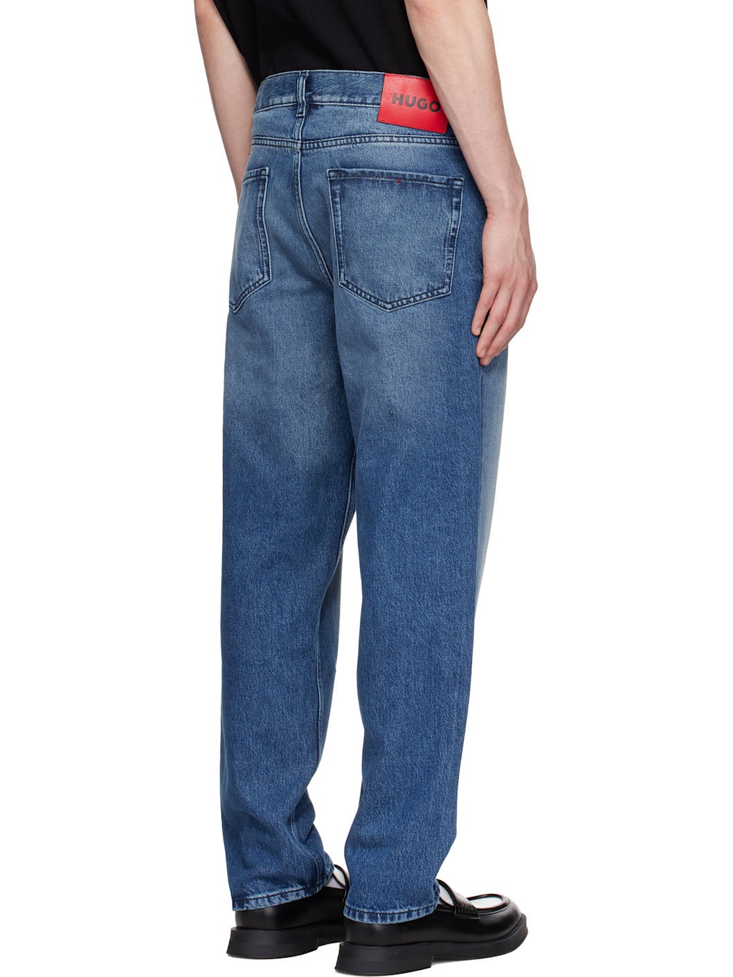Blue Relaxed Tapered-Fit Jeans - 3