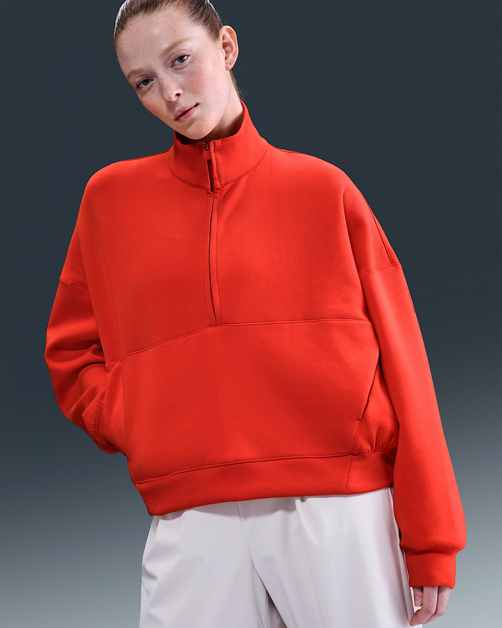 Nike 24.7 ImpossiblySoft Women's Dri-FIT Oversized 1/2-Zip Top - 1