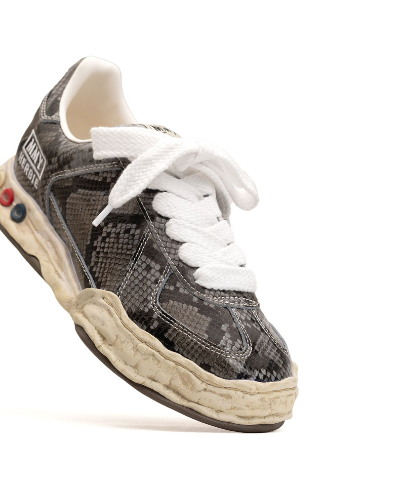 "HERBIE" OG Sole Python Printed Leather Low-top Sneaker 10