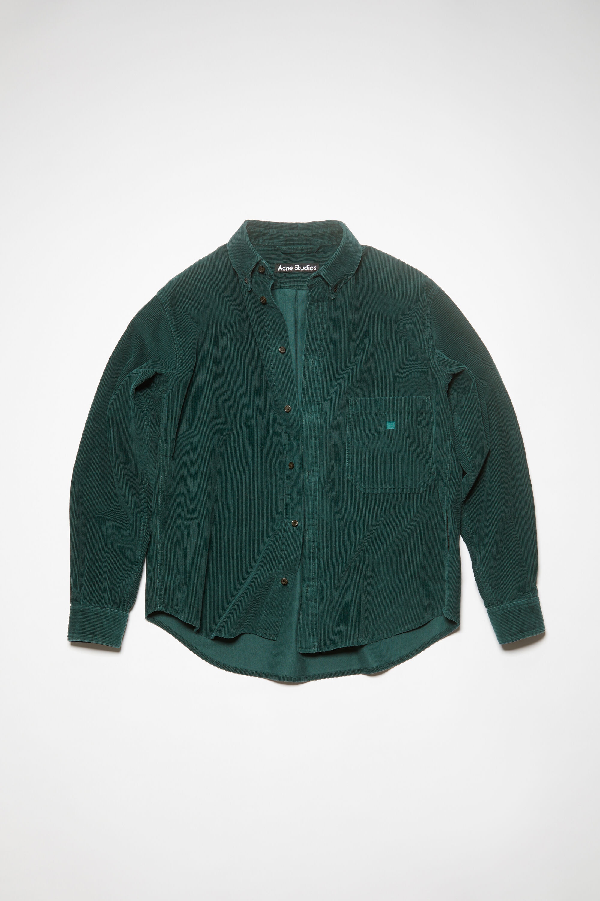 Corduroy overshirt - Night green - 1