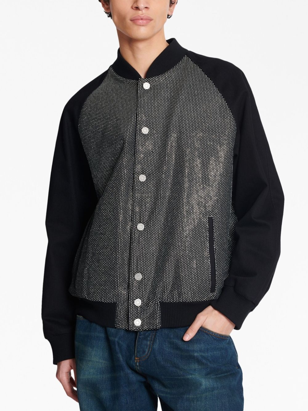rhinestone-embellished bomber jacket - 6