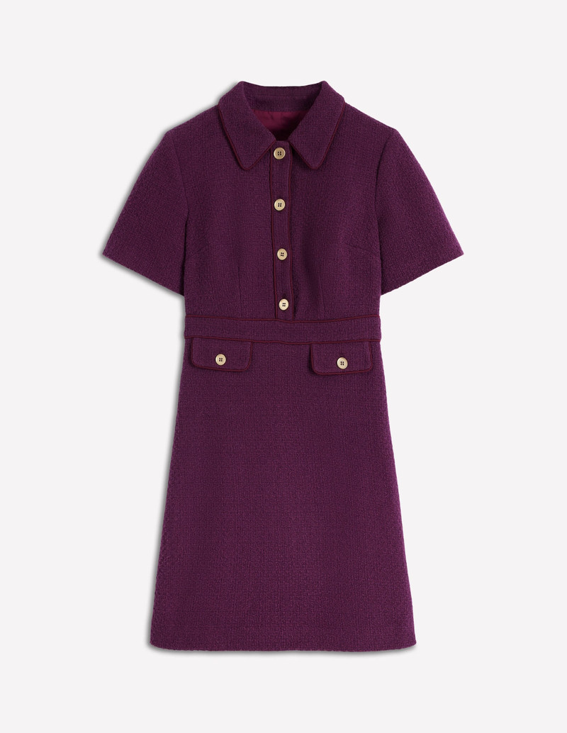 Eda Cotton Shift Dress-Plum Jam 1