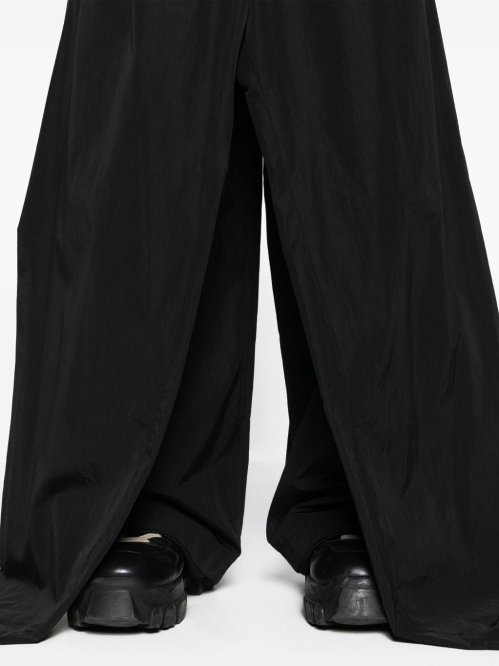 drawstring-waist wide-leg trousers - 6