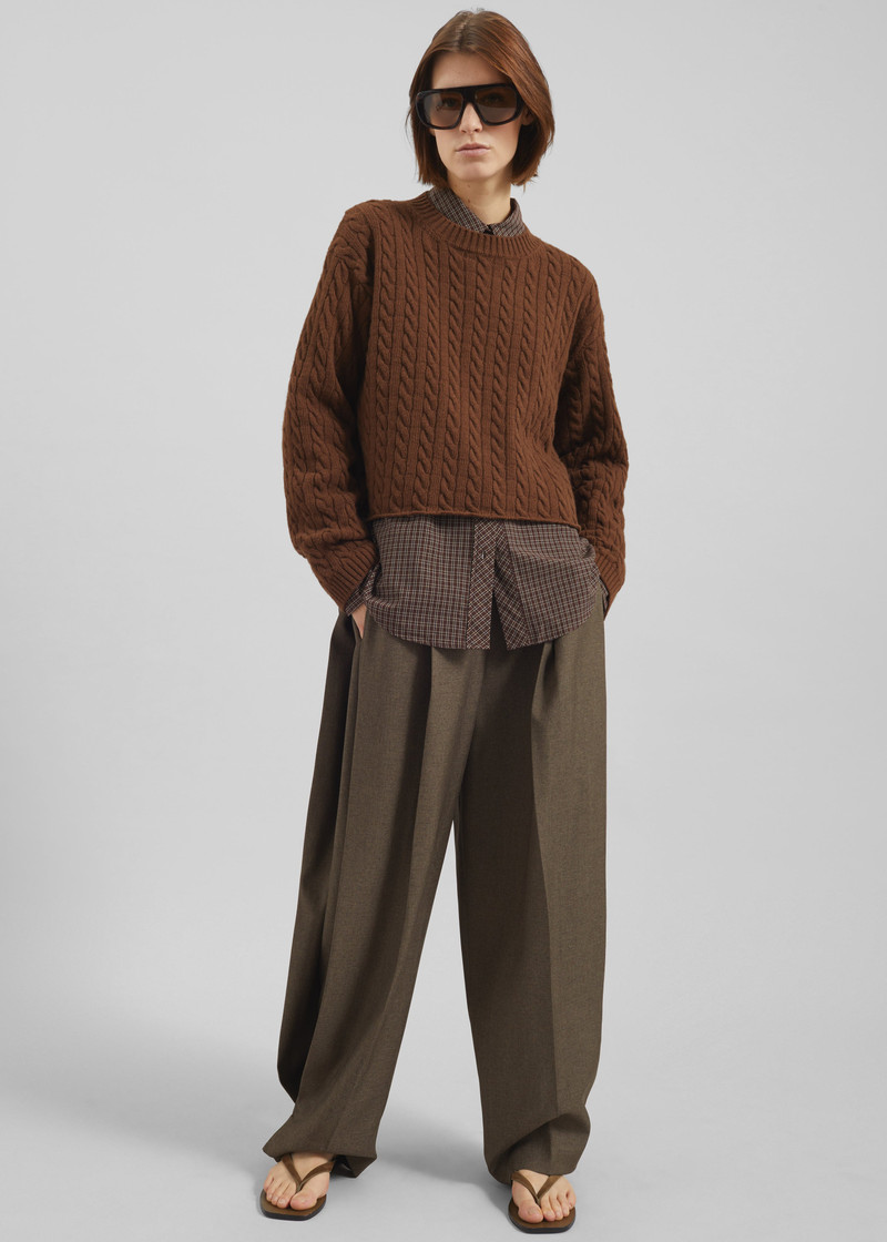 Brisbane Cropped Boxy Sweater - Brown 7