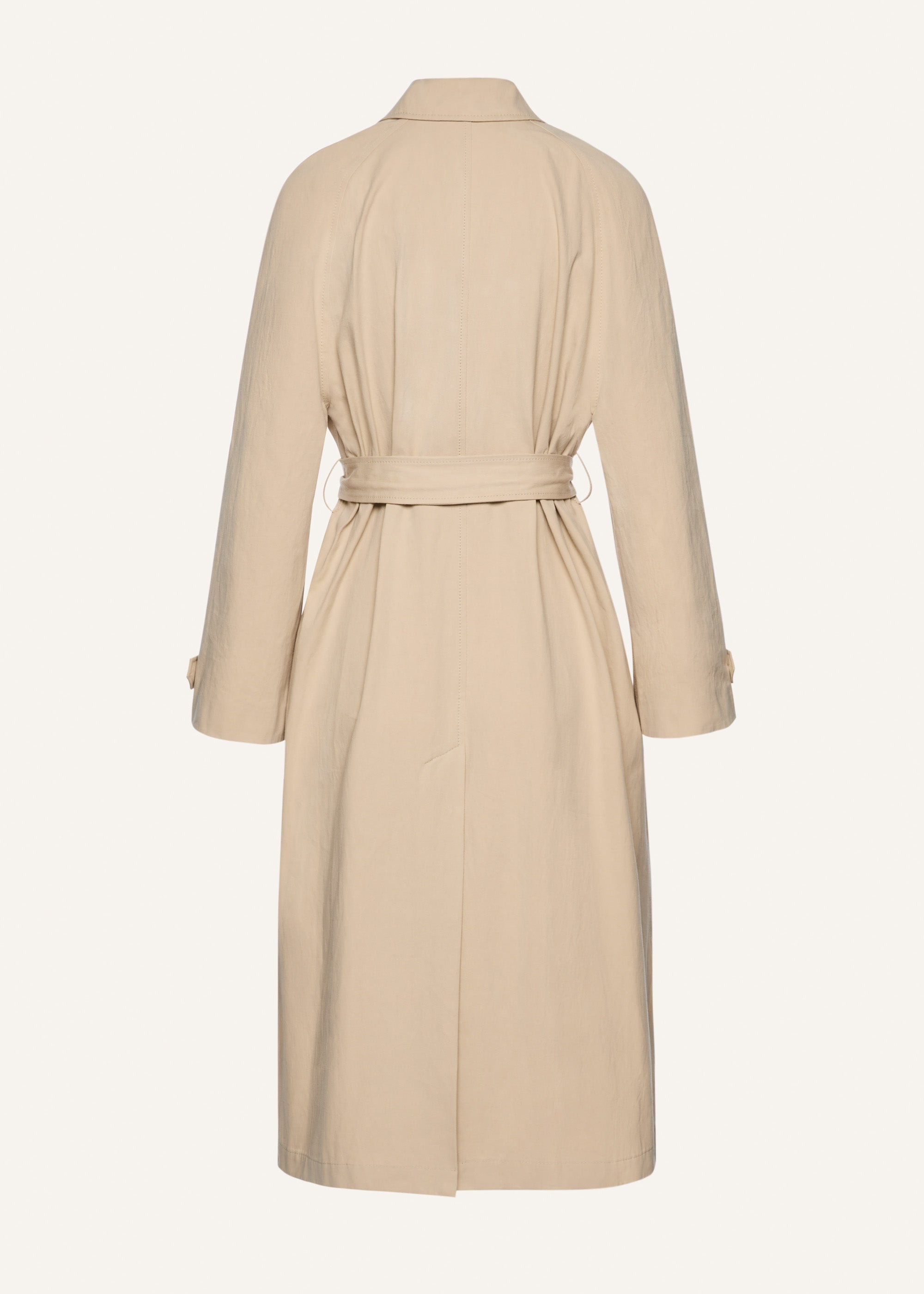 Wrap cotton trench coat in beige - 2