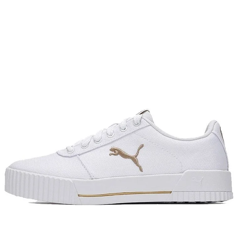 (WMNS) PUMA Carina Summer Cat Leisure Board Shoes White/Golden 373997-12 - 1
