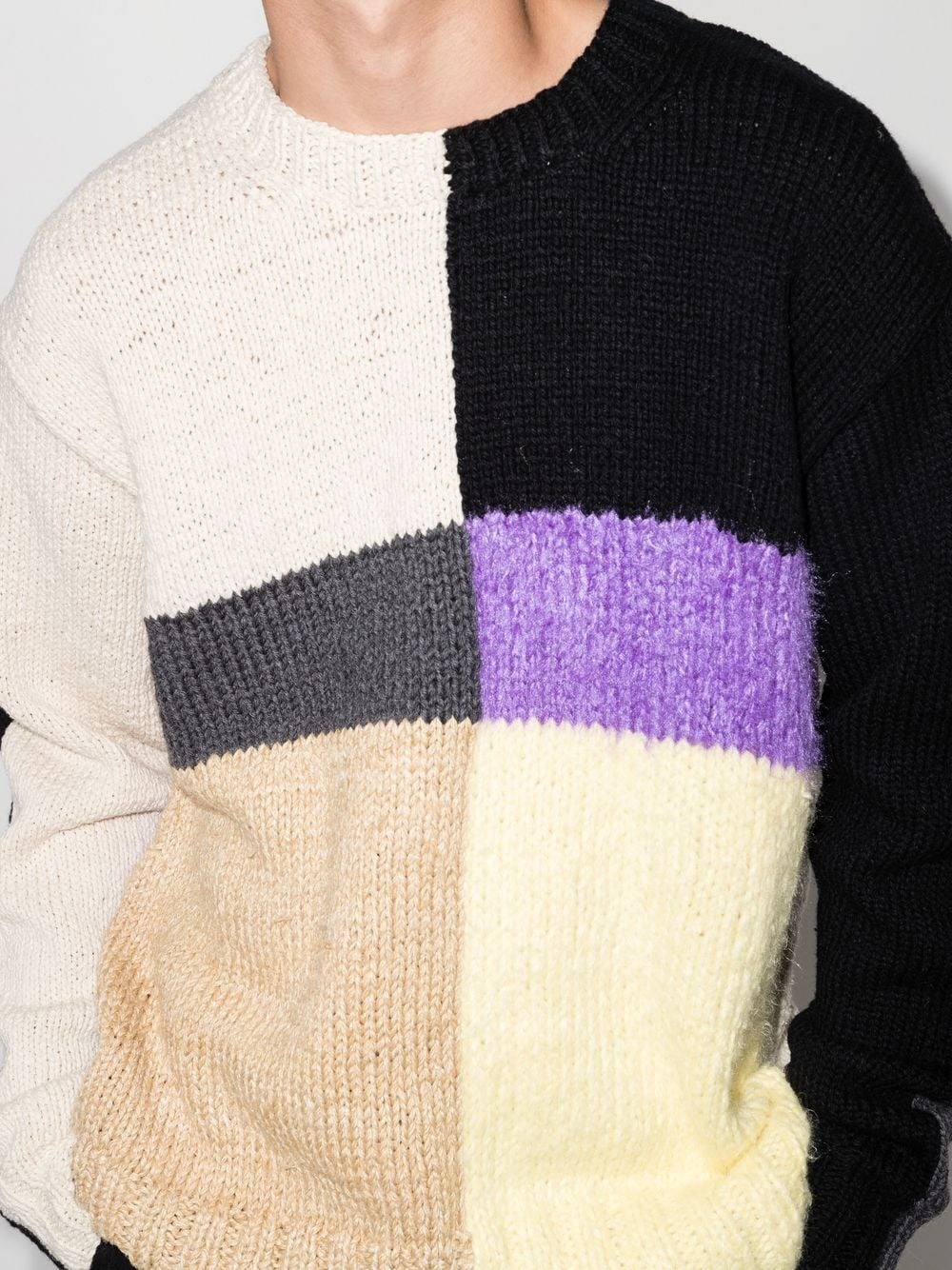 colour-block crew-neck jumper - 4