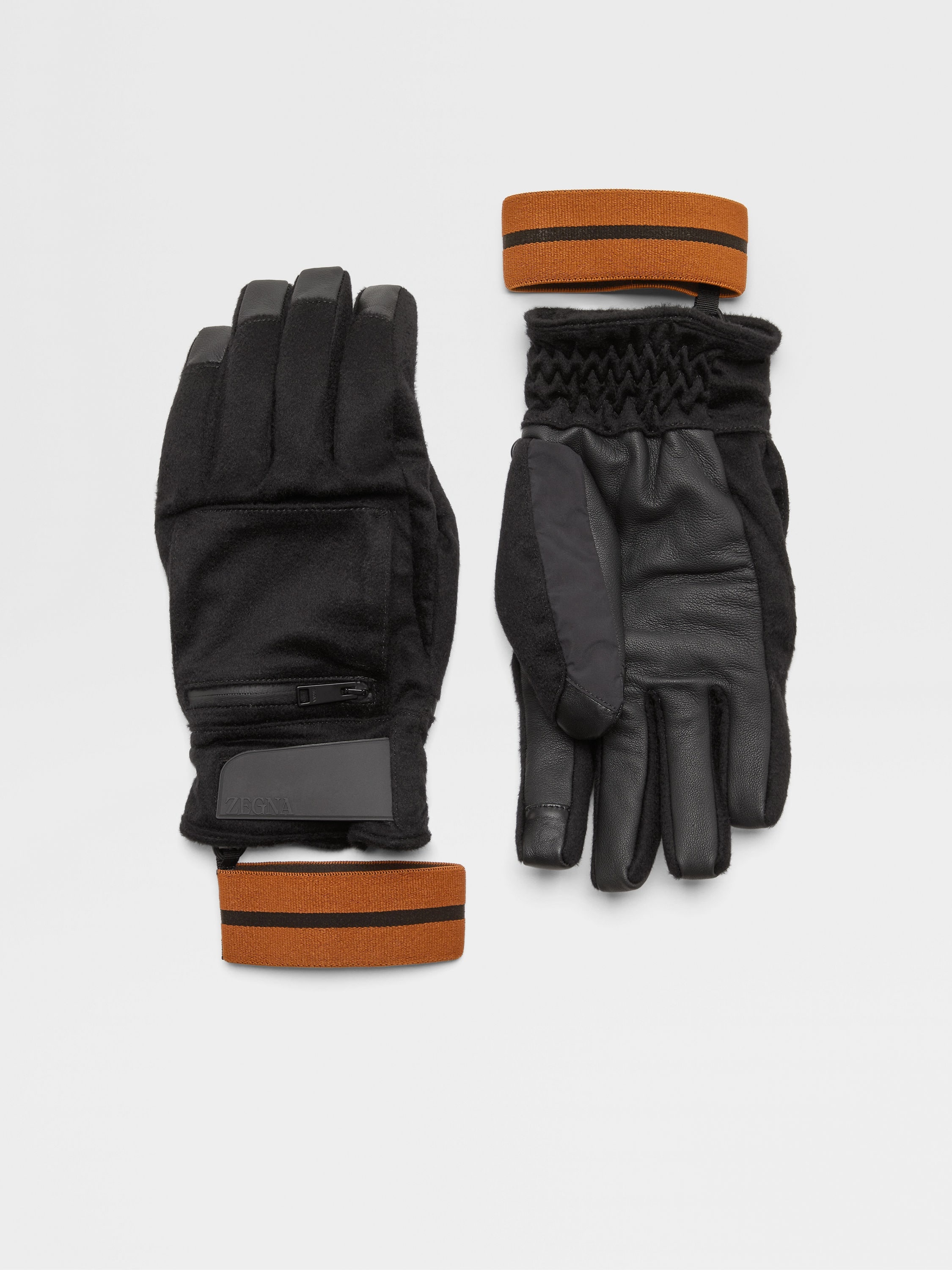 BLACK OASI CASHMERE SKI GLOVES - 1