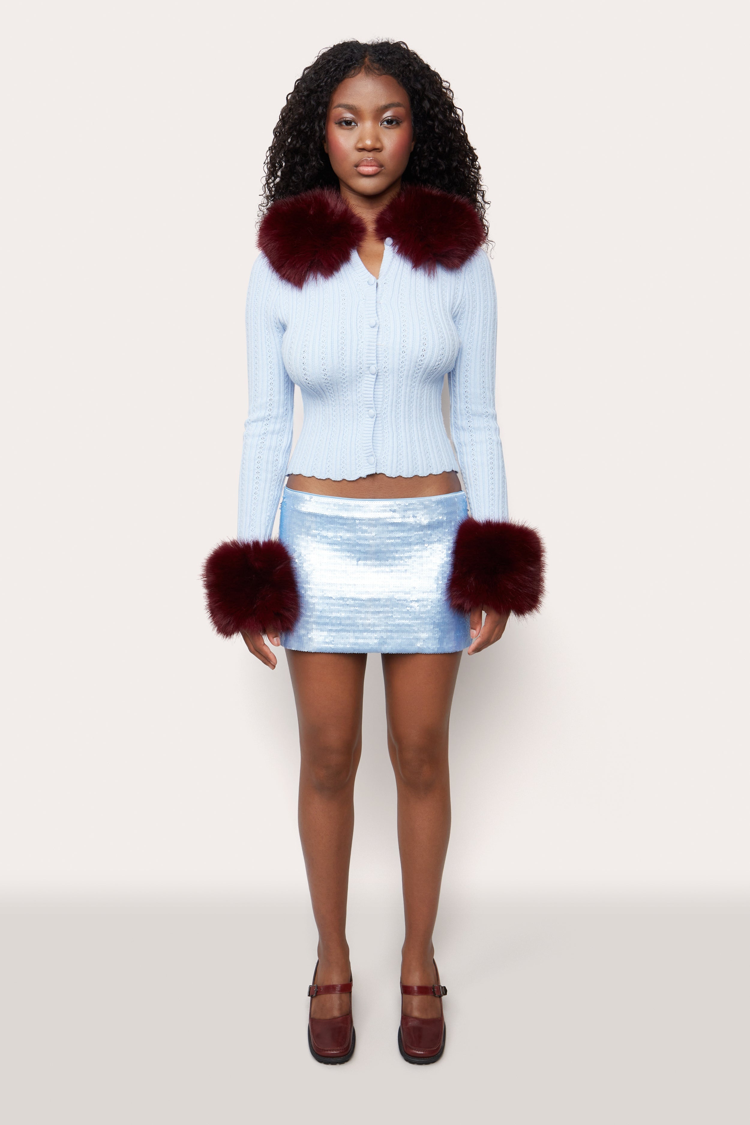 HEART POINTELLE KNIT CARDIGAN - 3