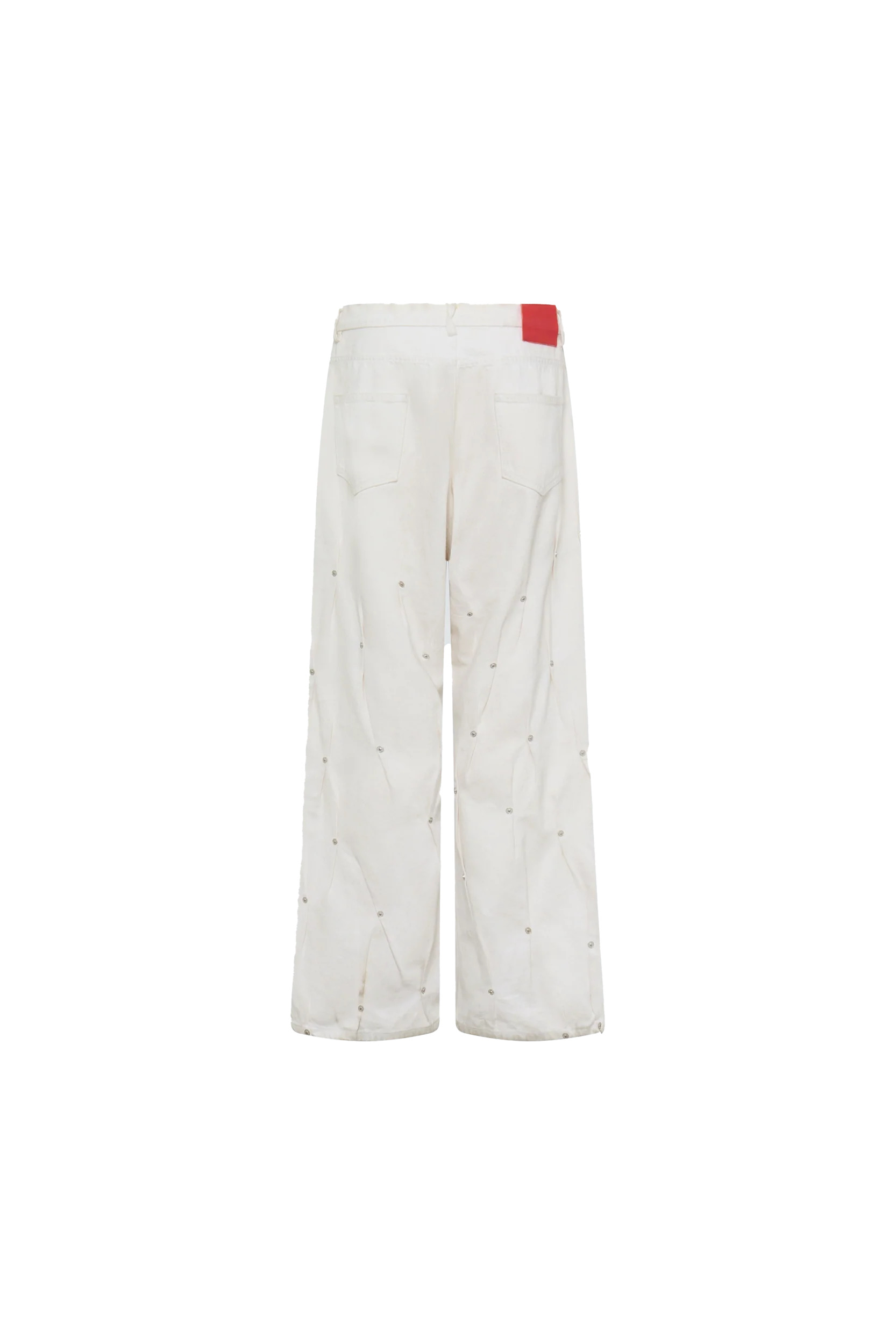 Kusikohc Multi-Rivet Burnt Pants White - 2