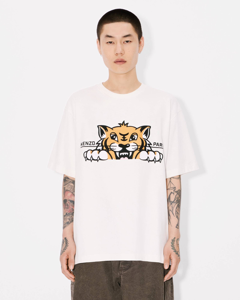 'KENZO Happy Tiger' embroidered oversized T-shirt in cotton 3