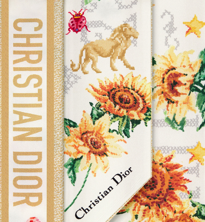 Christian Dior 1947 Zodiac Leo Mitzah Scarf 4
