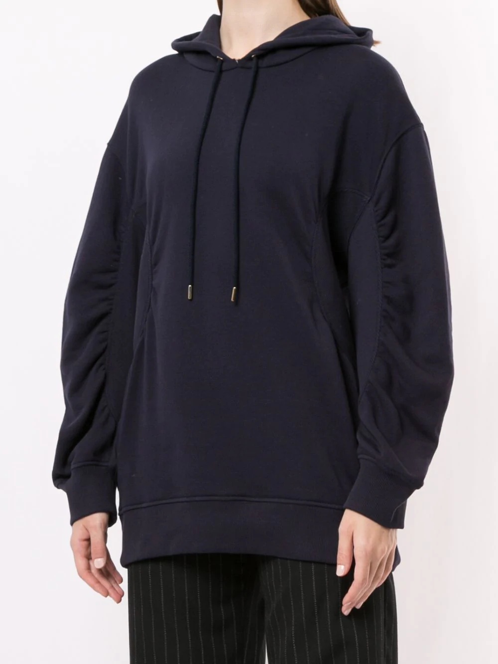 ruched-detail oversized hoodie - 3