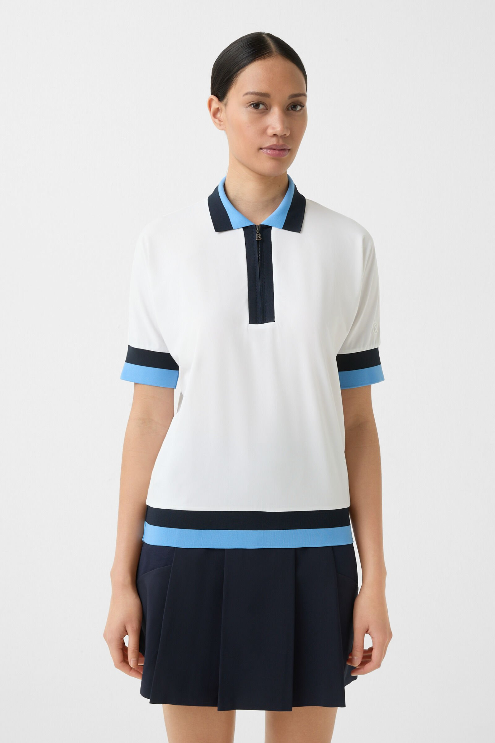 Andrina Functional polo shirt in Off-white/Blue - 2