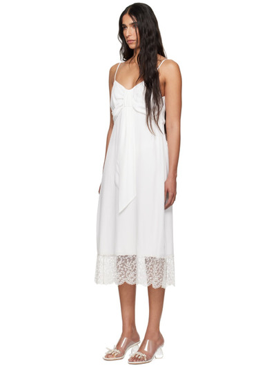 Simone Rocha SSENSE Exclusive White Front Bow Slip Dress outlook