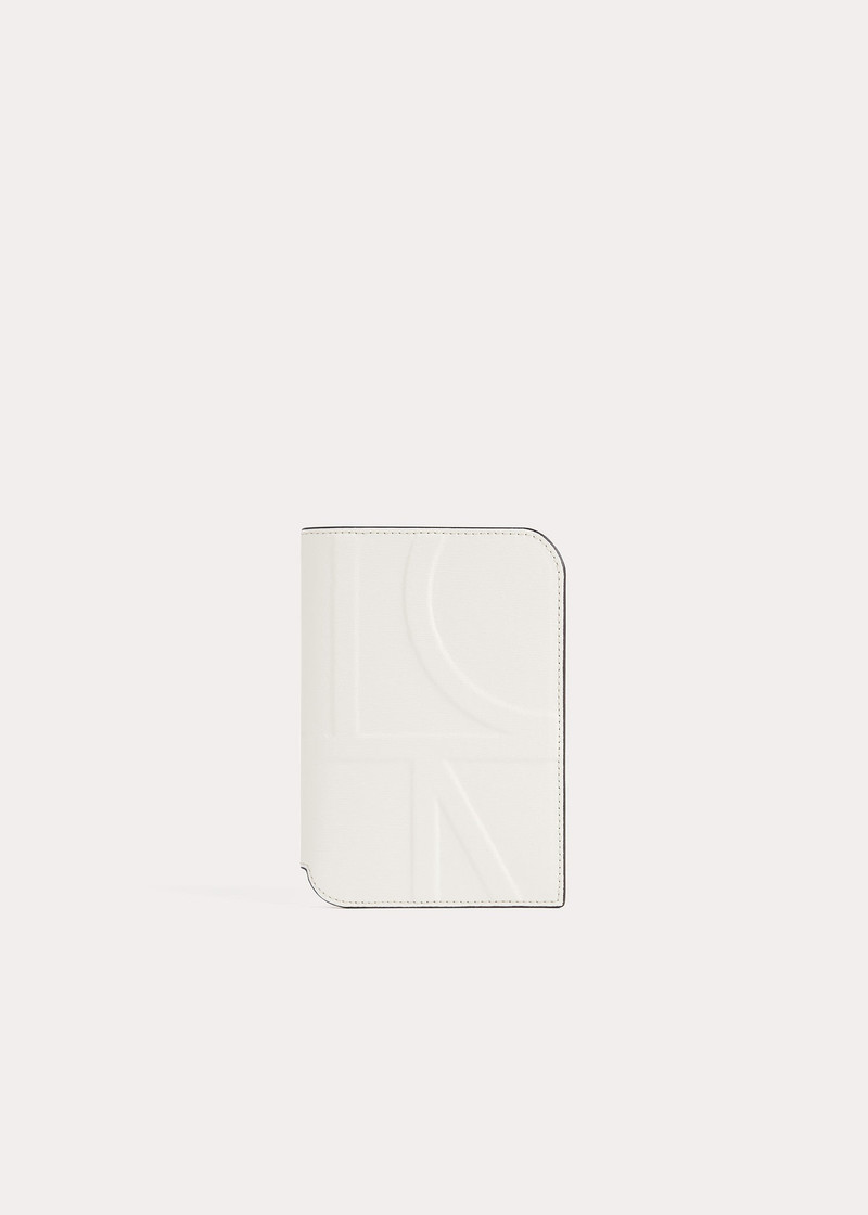Monogram leather passport holder milk 1