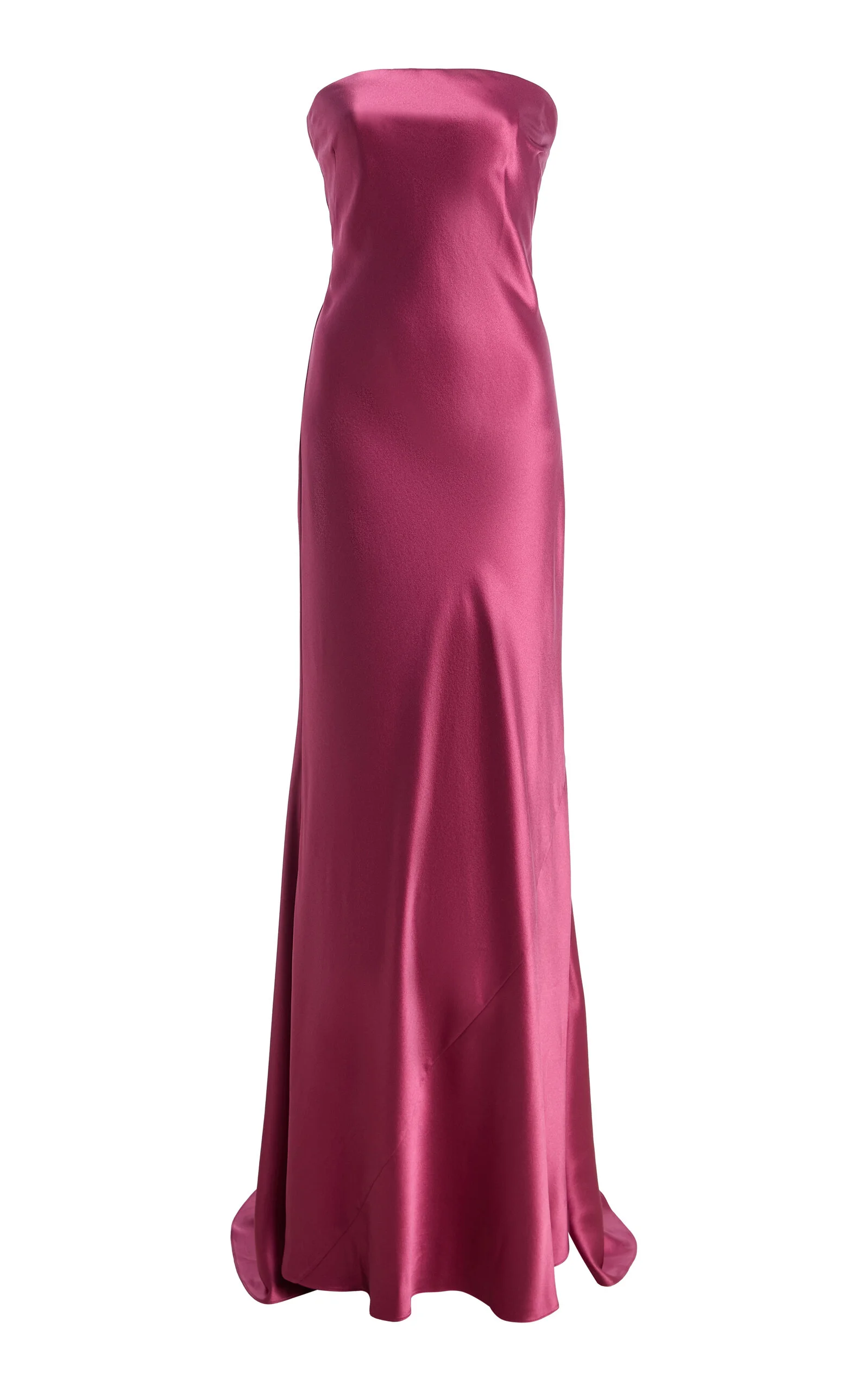 Low Back Satin Gown - 1