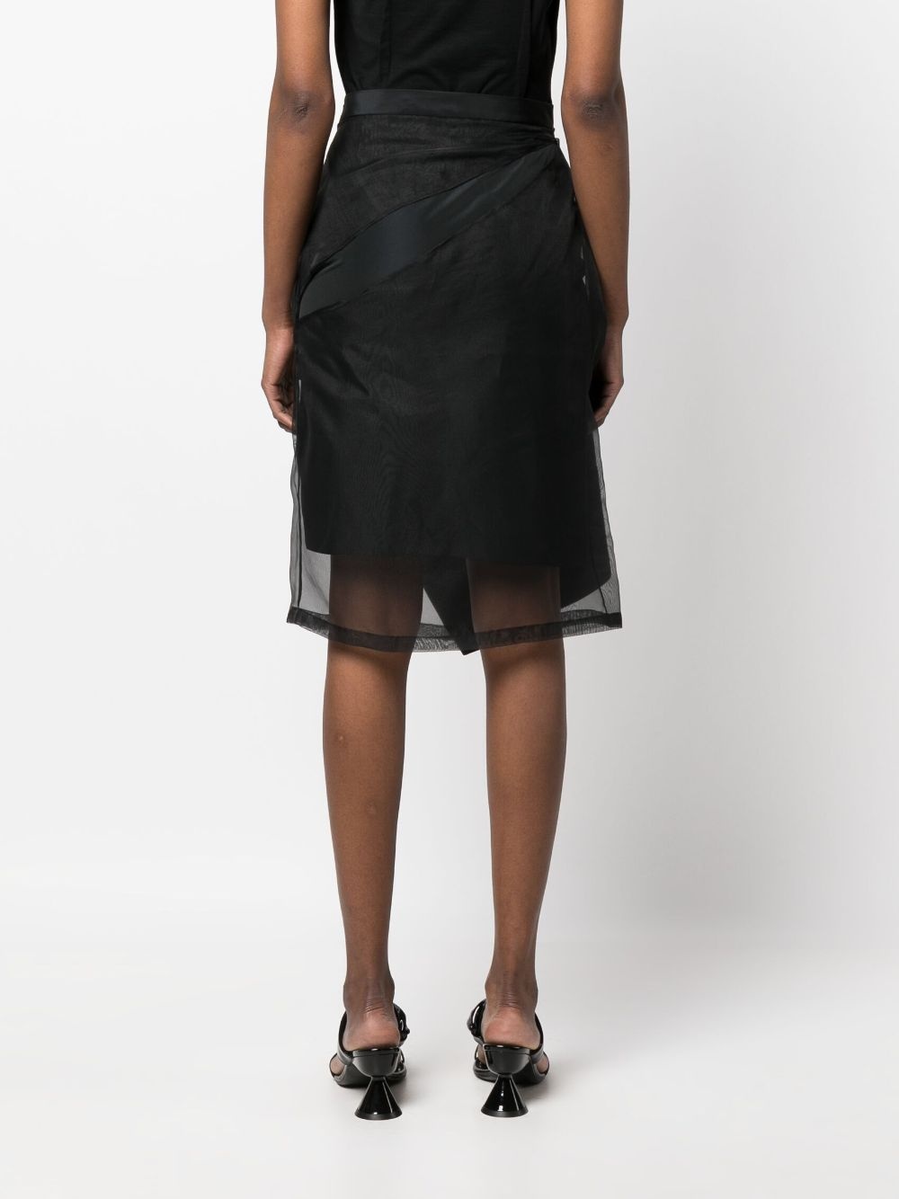 high-waisted asymmetric tulle skirt - 4