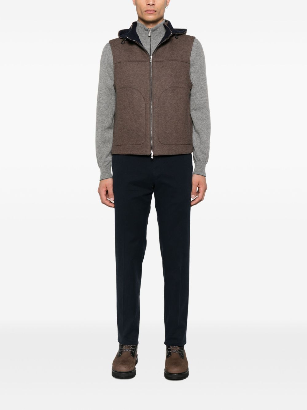 side-pocket raw-edge trousers - 2