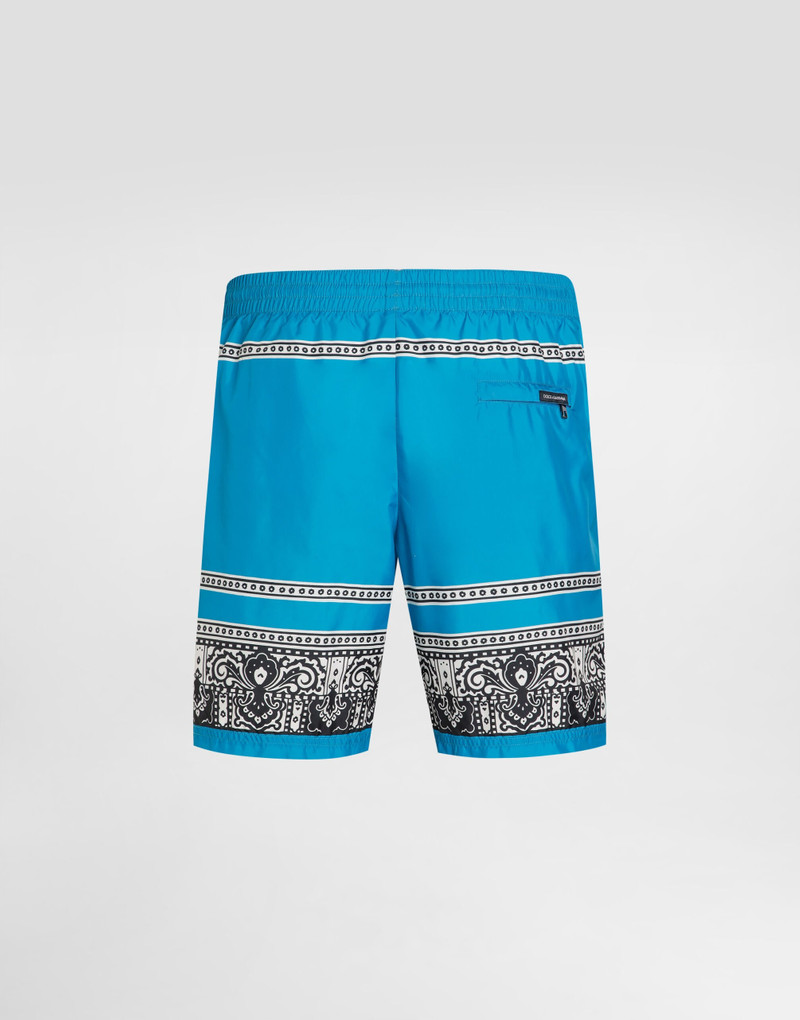 Dolce & Gabbana Mid-length swim trunks with bandanna print outlook