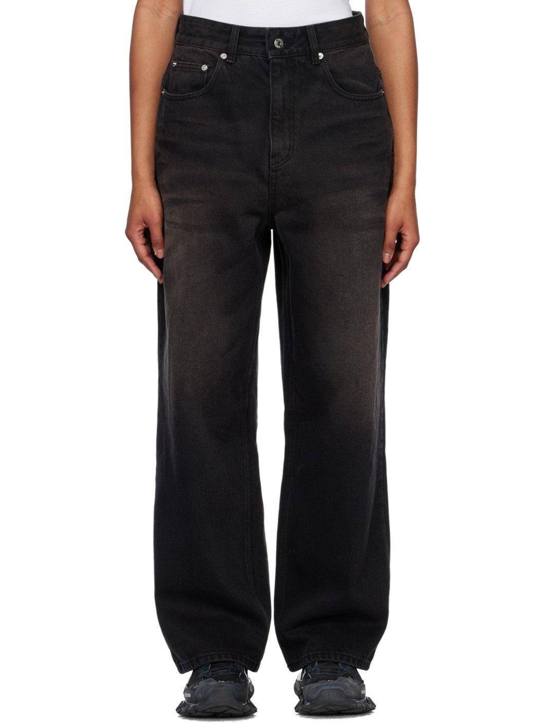 Black Wide-Leg Jeans - 1