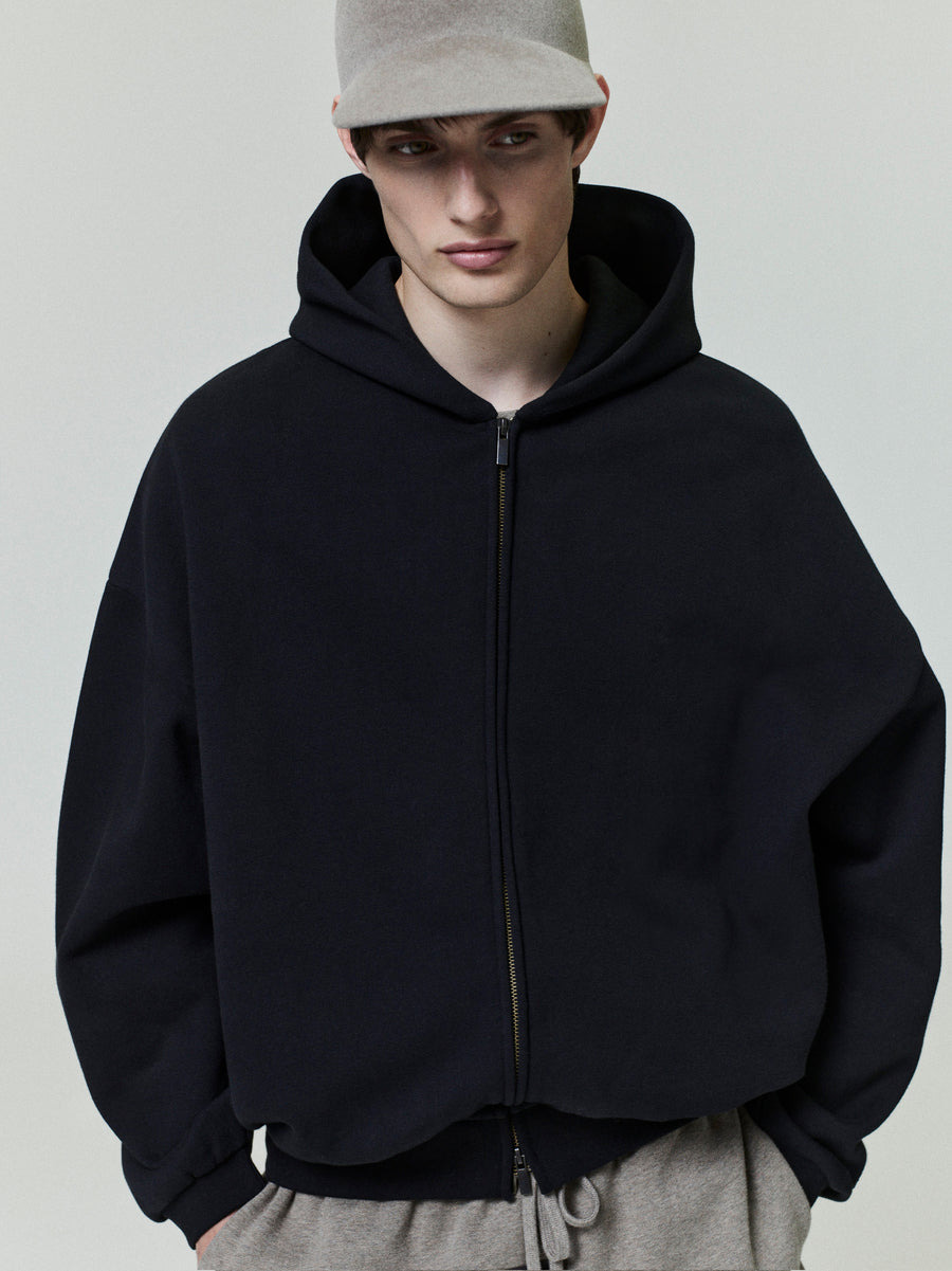 Embossed Classic Fleece Zip-Up Hoodie - 4