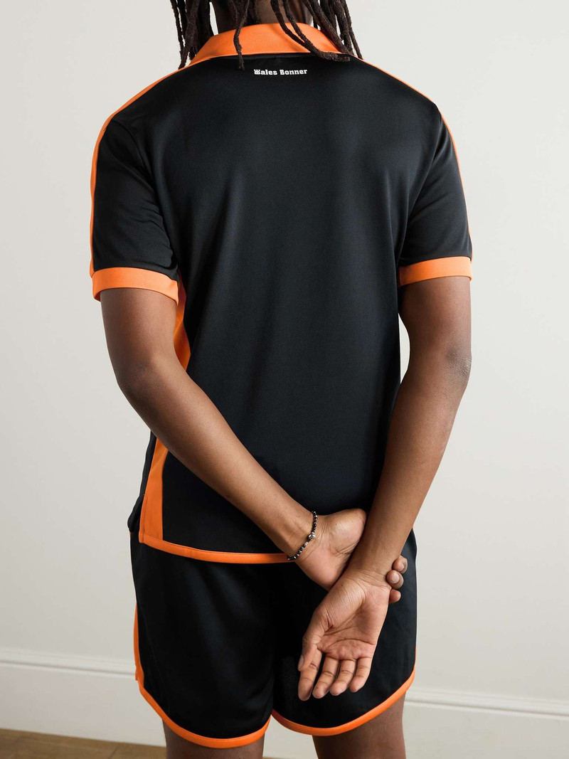 Slim-Fit Logo-Appliquéd Two-Tone Tech-Jersey Polo Shirt 4