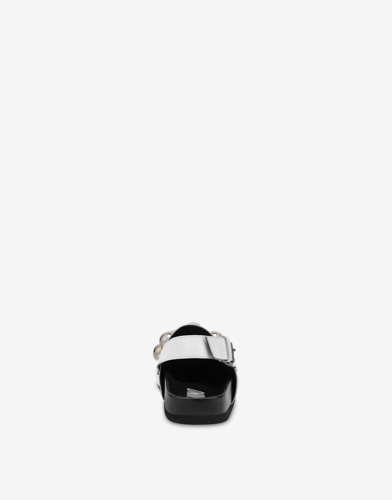 Moschino RUBBERISED CALFSKIN MULES WITH STUDS outlook